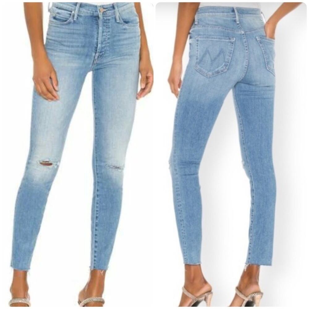 MOTHER The Stunner Ankle Fray Skinny Jeans in Hit the Jackpot